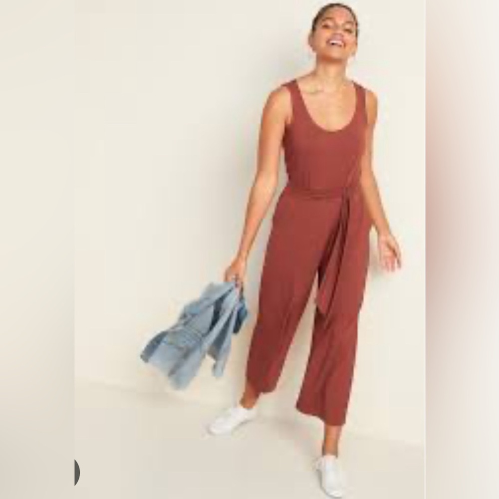Old Navy Jersey Sleeveless Tie-Belt Jumpsuit for Women